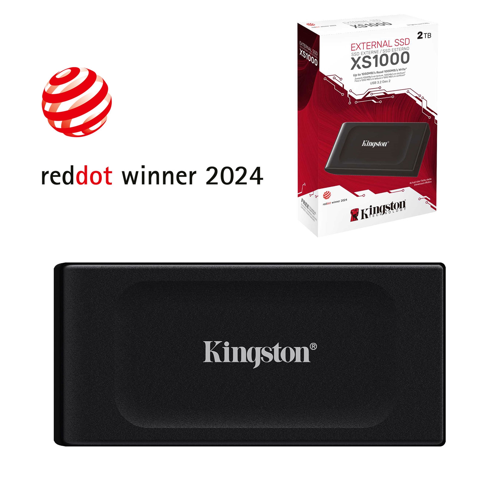Kingston XS1000 (SXS1000/2000G) 2TB Portable External SSD, Read 1050MB/s, Write 1000MB/s, USB 3.2 Gen 2, 5 Year Warranty - Image 3