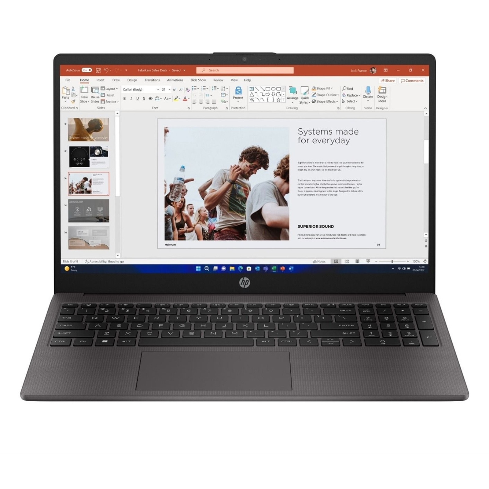HP 255 G10 AA1D6ES#ABU Laptop, 15.6 Inch Full HD IPS Screen, AMD Ryzen 7 7730U Processor, 16GB RAM, 512GB SSD, AMD Radeon Graphics, Windows 11 Pro - Image 3