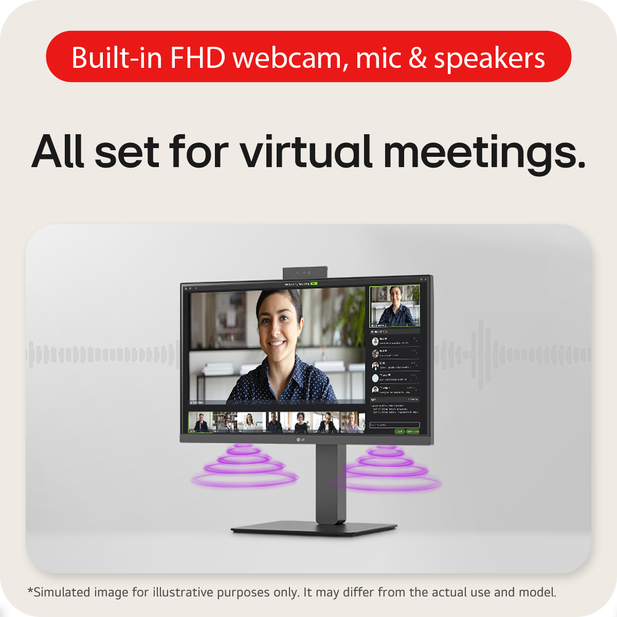 LG 23.8 IPS MONITOR SPK WEBCAM 24BA850-B - Image 5