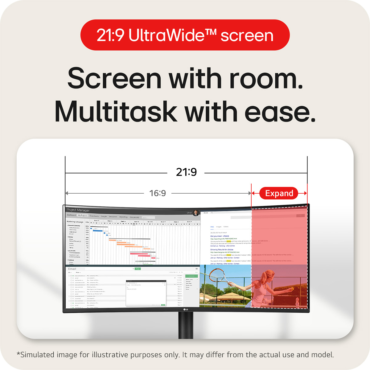 LG 34 VA MONITOR CURVED 34WR55QK-B - Image 2