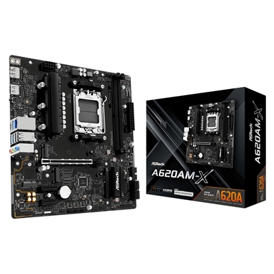 ASRock A620AM-X AMD AM5 Socket Motherboard, Micro-ATX, 2x DDR5 Slots, 2x M.2 Sockets, 2.5GbE LAN, 1x HDMI Port / 1x DisplayPort - Image 2