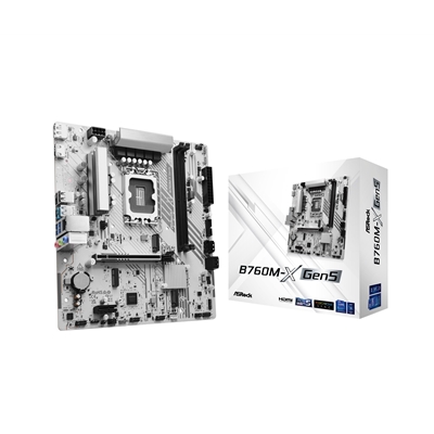 ASRock B760M-X Gen5 Intel 1700 Socket Motherboard, Micro-ATX, 2x DDR5 Slots, 2x M.2 Socket, 2.5GbE LAN, 1x DisplayPort / 1x HDMI Port - Image 2