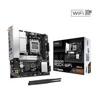 ASRock B850M Rock WiFi AMD AM5 Socket Motherboard, Micro-ATX, 2x DDR5 Slots, 2x M.2 Sockets, Fitted I/O Shield, 2.5GbE LAN, Wi-Fi 6E, 1x DisplayPort / 1x HDMI Port