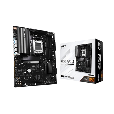 ASRock B850 Pro-A AMD AM5 Socket Motherboard, ATX, 4x DDR5 Slots, 4x M.2 Sockets, 2.5GbE LAN, 1x HDMI Port / 1x USB-C - Image 2
