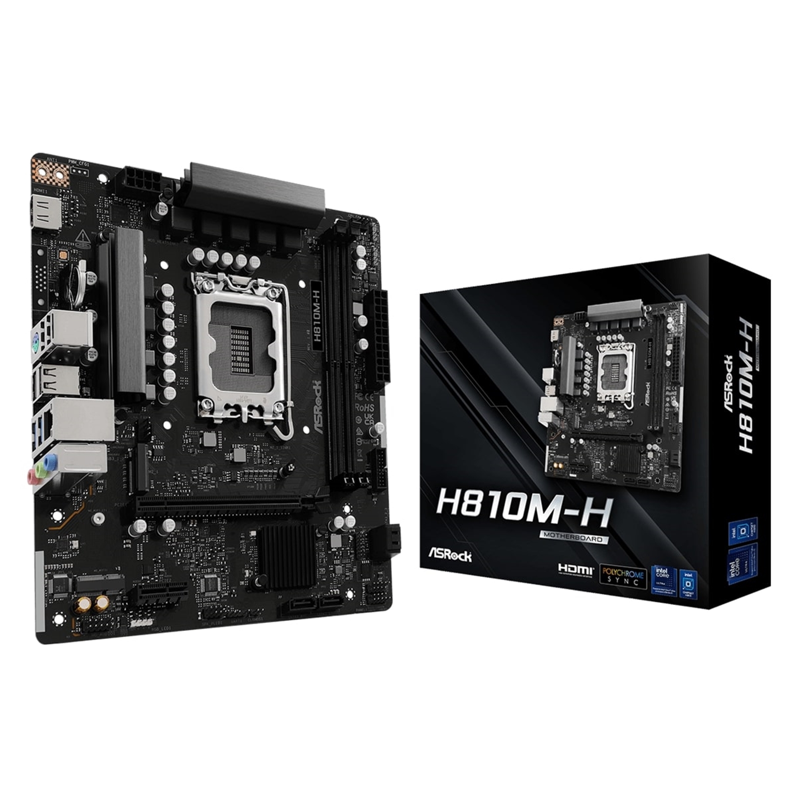 ASRock H810M-H Intel 1851 Socket Motherboard, Micro-ATX, 2x DDR5 Slots, 1x M.2 Sockets, GbE LAN, 1x HDMI Port - Image 3