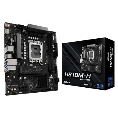 ASRock H810M-H Intel 1851 Socket Motherboard, Micro-ATX, 2x DDR5 Slots, 1x M.2 Sockets, GbE LAN, 1x HDMI Port - Image 2