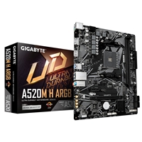 Gigabyte A520M H ARGB AMD AM4 Socket Motherboard, Micro-ATX, 2x DDR4 Slots, 1x M.2 Socket, GbE LAN, 1x DisplayPort / 1x HDMI Port