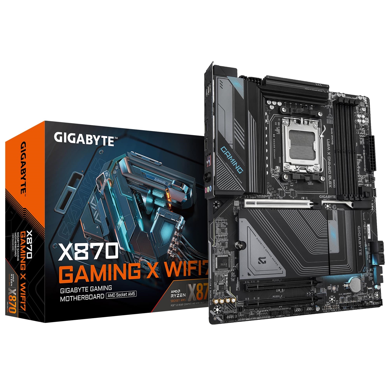 Gigabyte X870 GAMING X WIFI7 AMD AM5 Socket Motherboard, ATX, 4x DDR5 Slots, 3x M.2 Sockets, Fitted I/O Shield, 2.5GbE LAN, Wi-Fi 7, 1x HDMI Port / 1x USB-C (USB4) - Image 3