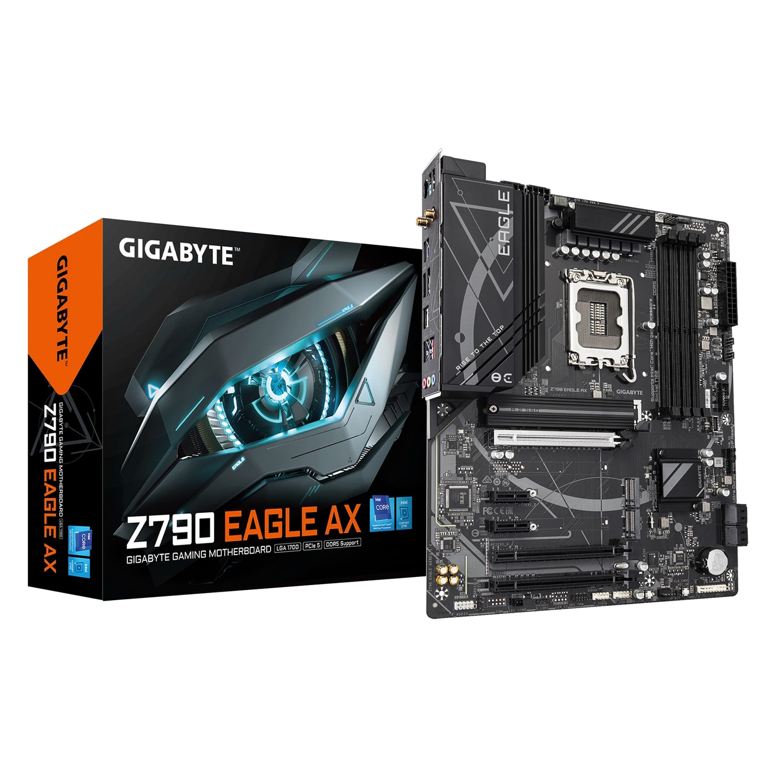 Gigabyte Z790 EAGLE AX Intel 1700 Socket Motherboard, ATX, 4x DDR5 Slots, 3x M.2 Sockets, Fitted I/O Shield, 2.5GbE LAN, Wi-Fi 6E, 1x DisplayPort / 1x HDMI Port - Image 3