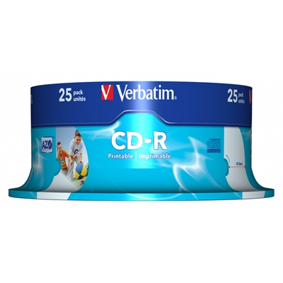 Verbatim CD-R Wide Inkjet Printable ID Branded 25 Pack Spindle AZO 700MB 52X - Image 2