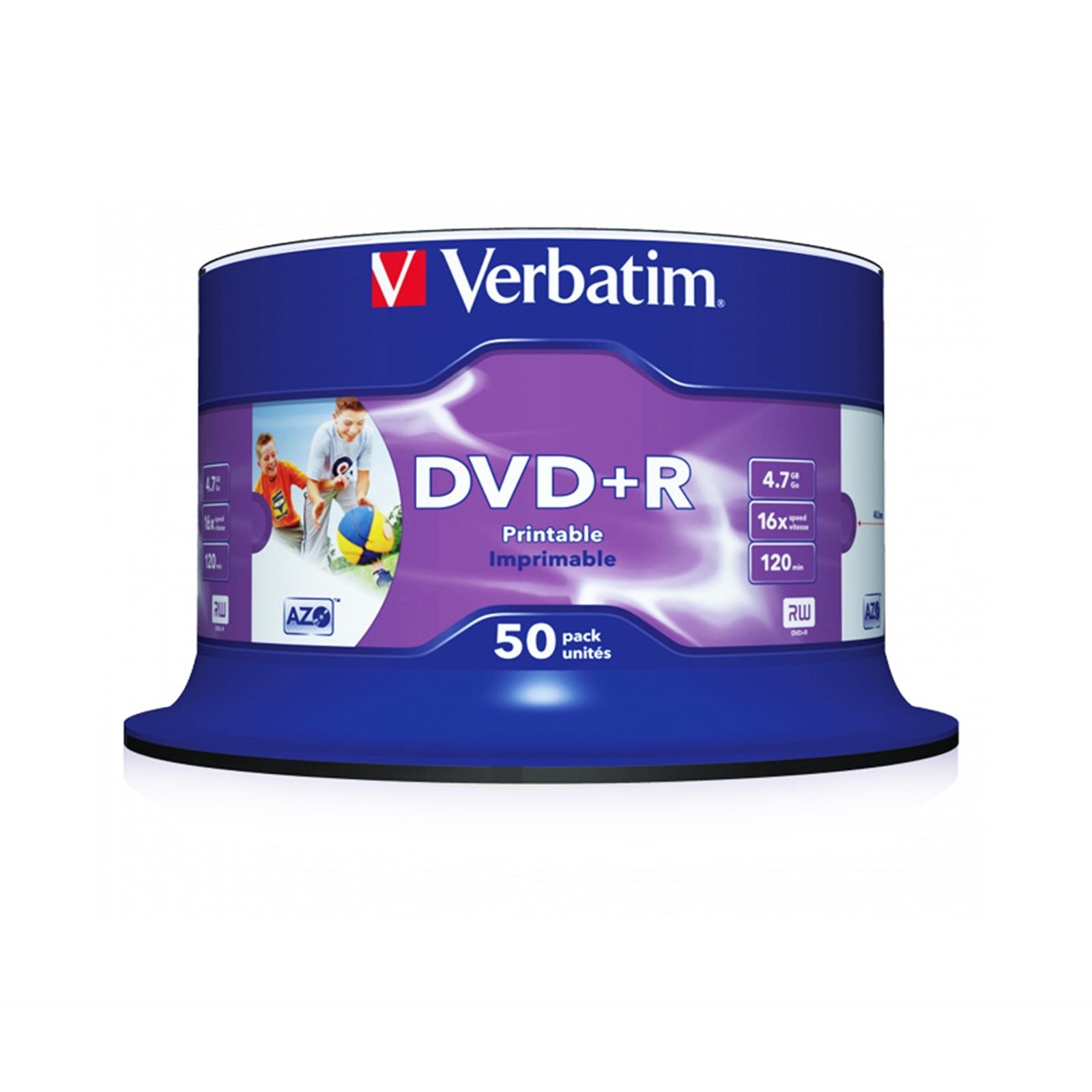 Verbatim DVD+R 16X 4.7GB 50 Pack Spindle Wide Inkjet Printable No ID - Image 3