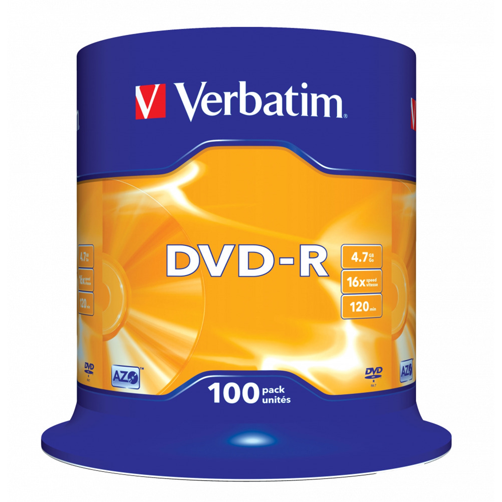 Verbatim DVD-R 16X 100 Pack Spindle 4.7GB Matt Silver - Image 3