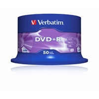 Verbatim DVD+R 16X 4.7GB 50 Pack Spindle Matt Silver