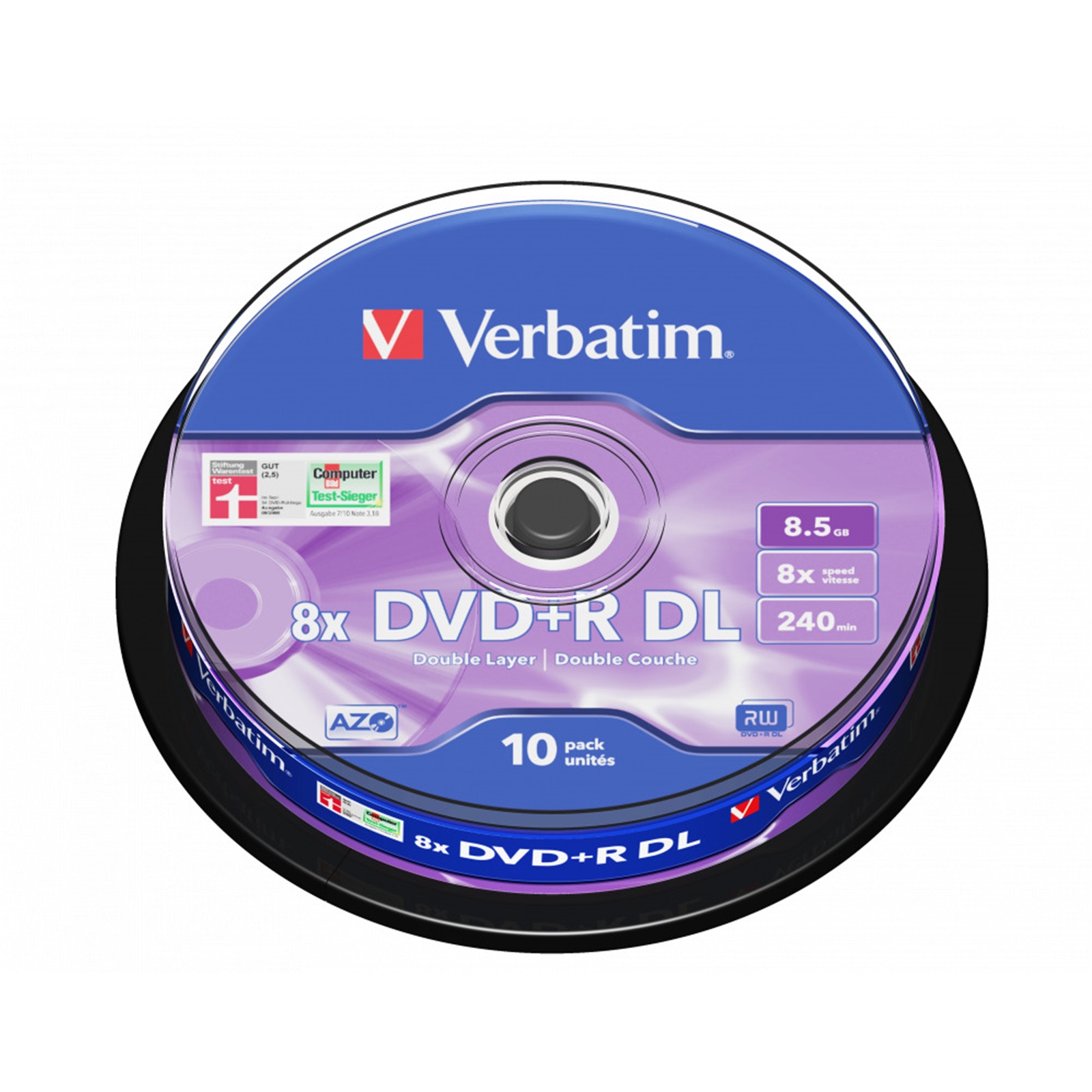 Verbatim DVD+R Double Layer 8.5GB 8X Matt Silver 10 Pack Spindle - Image 3