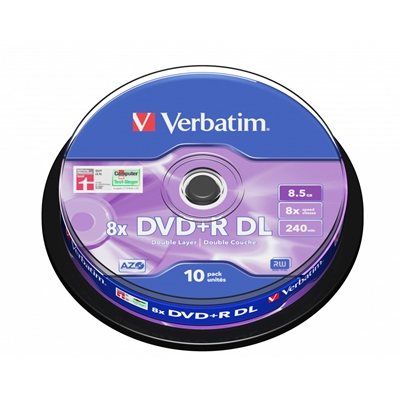 Verbatim DVD+R Double Layer 8.5GB 8X Matt Silver 10 Pack Spindle - Image 2