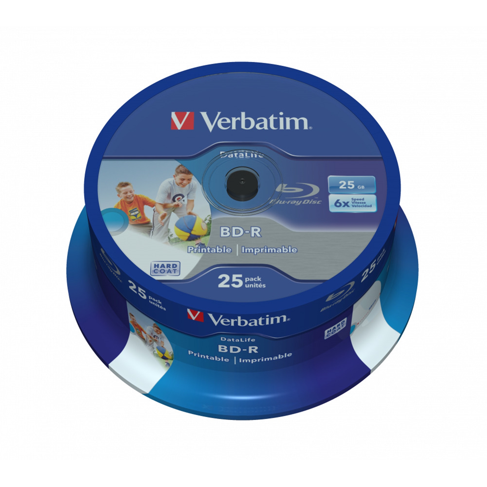 Verbatim BD-R SL Datalife 25GB 6X 25 Pack Spindle Wide Printable NO ID - Image 3