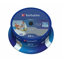 Verbatim BD-R SL Datalife 25GB 6X 25 Pack Spindle Wide Printable NO ID
