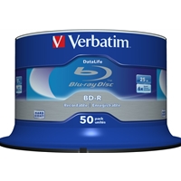 Verbatim BD-R SL Datalife 25GB 6X 50 Pack Spindle No ID