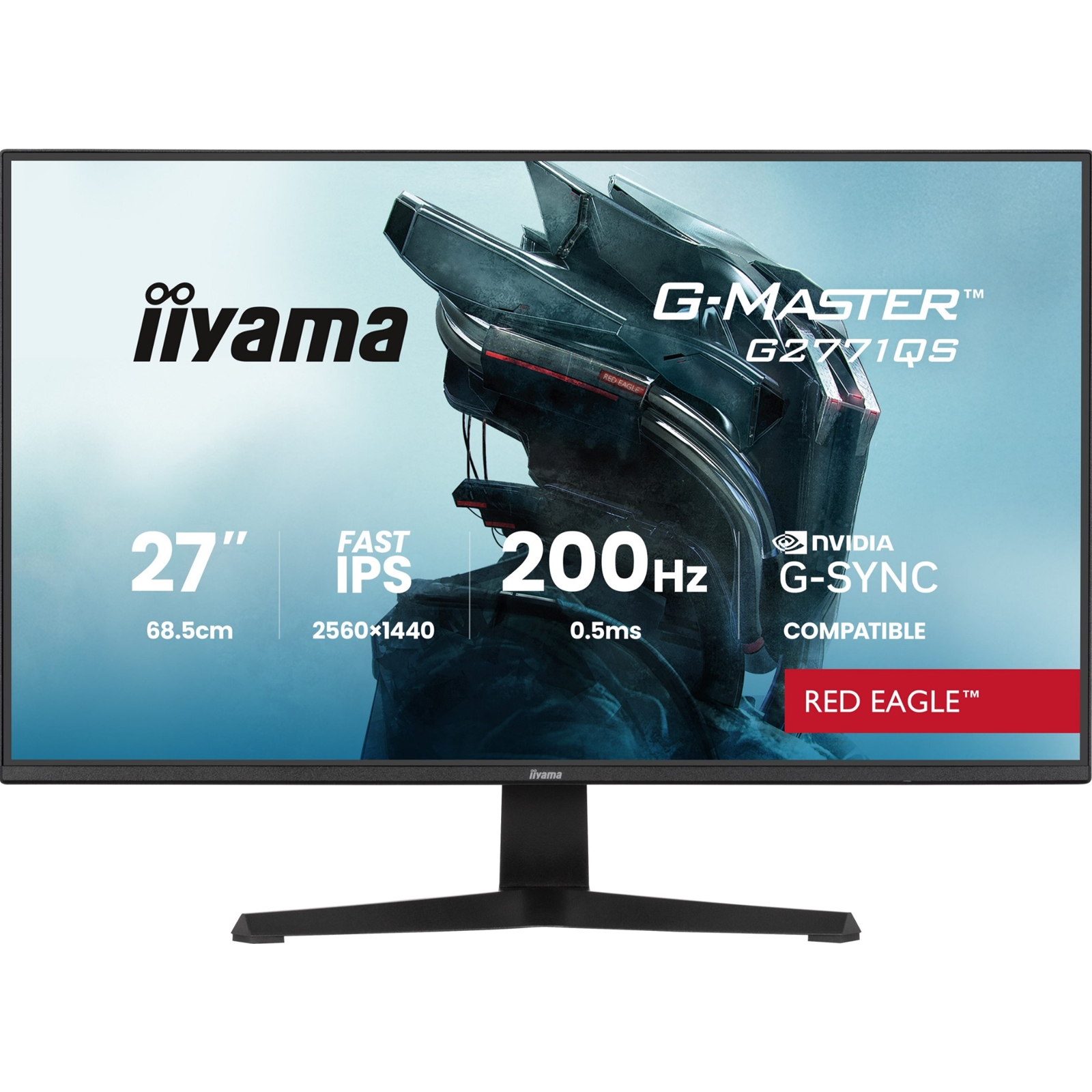 iiyama G-Master Red Eagle gaming monitor G2771QS-B1 27" Black, Ultra Slim Bezel, QHD Resolution, IPS, 200Hz, 0.5ms, Nvidia G-Sync, HDMI, Display Port, Black Tuner - Image 3