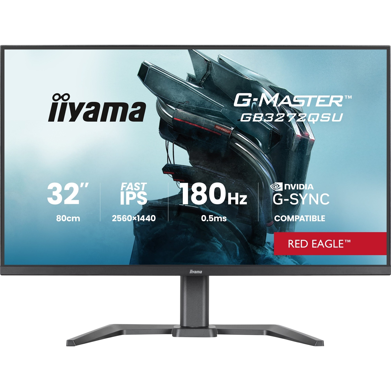 iiyama G-Master Red Eagle gaming monitor GB3272QSU-B1 32" Black, 2560 x 1440, 0.5ms, 180hz, Nvidia G-Sync, HDMI, DisplayPort, Height Adjustable, PIP and PBP - Image 3