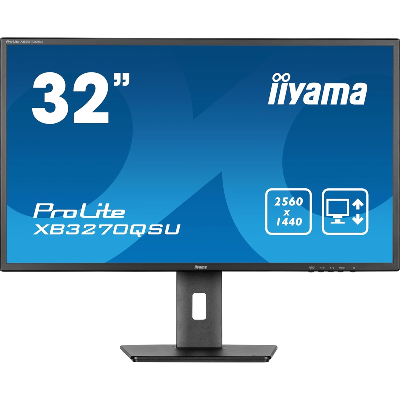 iiyama PROLITE XB3270QSU-B1 32 inch IPS Monitor, WQHD, 3ms, HDMI, DisplayPort, USB Hub, Freesync, 100Hz, Speakers, Black, Internal PSU, Height Adjustable, VESA - Image 3