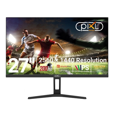 piXL X-Series GS27QIDPHA 27 Inch QHD IPS Gaming Monitor with 200Hz Refresh Rate, 2560 x 1440 Resolution, 1ms Response Time, 2x HDMI 2.0 & 2x DisplayPort 1.4 - Image 2