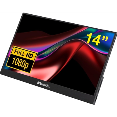 Verbatim Portable 14" FHD Touchscreen IPS Monitor Aluminium, USB-C, 1920 x 1080 Resolution, 60Hz - Image 2