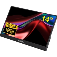 Verbatim Portable 14" FHD Touchscreen IPS Monitor Aluminium, USB-C, 1920 x 1080 Resolution, 60Hz