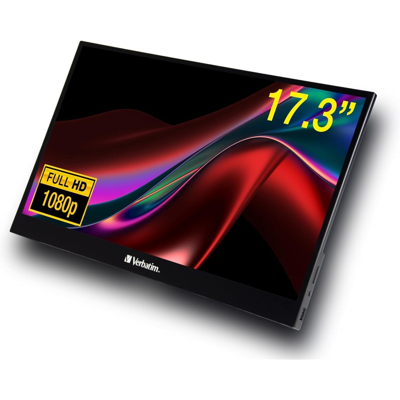 Verbatim PMT-17 Portable 17.3" FHD Touchscreen Monitor ALU, 1920 x 1080 Resolution, 60Hz, Built-in Kickstand, Tilt: From 0 Up To 85 - Image 3
