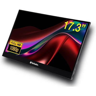 Verbatim PMT-17 Portable 17.3" FHD Touchscreen Monitor ALU, 1920 x 1080 Resolution, 60Hz, Built-in Kickstand, Tilt: From 0 Up To 85 - Image 2