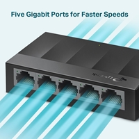 TP-Link LiteWave LS1005G 5-Port 10/100/1000Mbps Gigabit Desktop Network Switch - Image 5