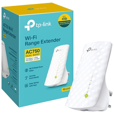 TP-Link RE200 AC750 Dual Band Wi-Fi Universal Wall-Plug Range Extender - Image 2