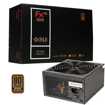 CRONUS 600ATV FX PRO 600W PSU, 140mm Silent Cooling Fan, 80 PLUS Bronze, Non Modular, Flat Black Cables, Supreme Performance - Image 2