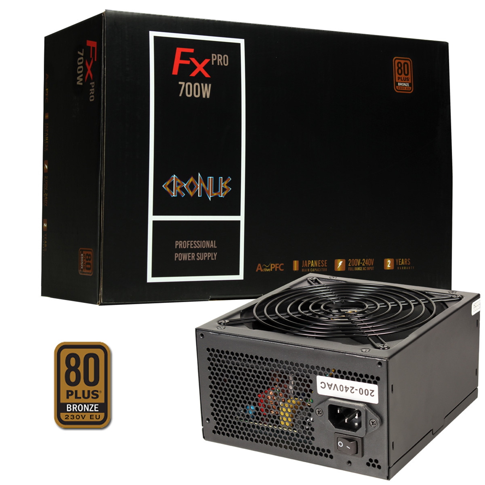 CRONUS 700ATV FX PRO 700W PSU, 140mm Silent Cooling Fan, 80 PLUS Bronze, Non Modular, Flat Black Cables, Supreme Performance - Image 3