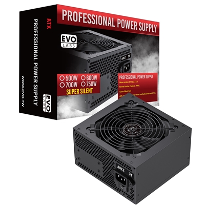 EVO LABS BR500-12BL 500W PSU,120mm Black Silent Fan with Improved Ventilation, Non Modular, High-Efficiency, PFC Certified, CE Compliant, Retail Packaged - Image 2
