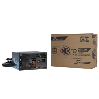 Seasonic CORE BC 750W 80 PLUS Bronze ATX 3.1 PCIe 5.1 Fixed-Cable PSU with 12V-2x6, 120mm HDB Fan & 5 Year Warranty, Black - Image 2