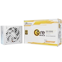 Seasonic CORE GX ATX 3.1 (SRP-CGX851-A5A32SF-W) 850W PSU, 120mm Fan, 80 PLUS Gold, Fully Modular, Individual White Cables with Braided Pattern, 7 Years Warranty - WHITE