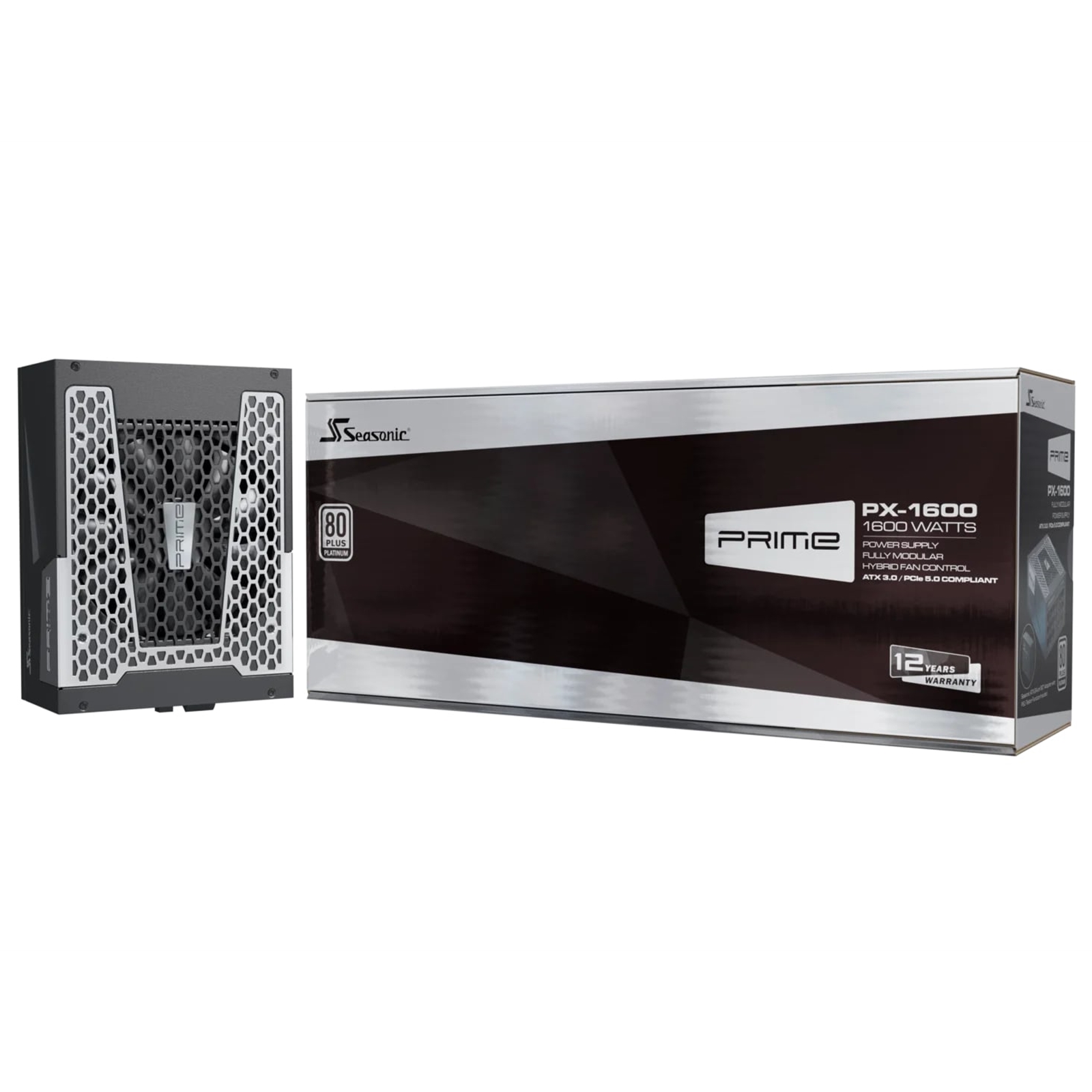 Seasonic PRIME PX-1600 1600W 80 PLUS Platinum ATX 3.0 Modular PSU with 135mm FDB Fan & 12 Year Warranty, Black - Image 3