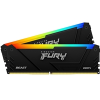 Kingston FURY Beast KF432C16BB2AK2/16 16GB (2x 8GB) DIMM System Memory, 3200MHz, DDR4, CL16, Black, RGB, Intel XMP