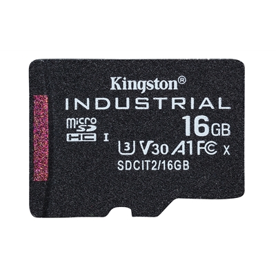 Kingston SDCIT2/16GB Industrial Micro SD Flash Memory Card, 16GB, Class U3 V30 A1, UHS-I U1, Retail Packed - Image 2