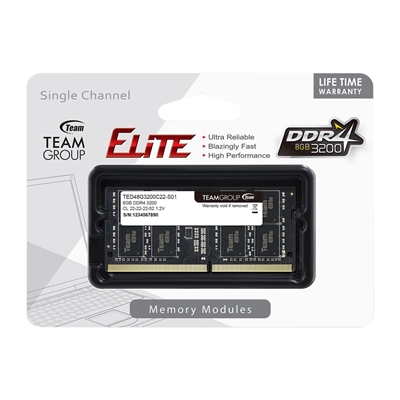 Team Elite TED48G3200C22-S01 8GB (1x 8GB) SODIMM System Memory, 3200MHz, DDR4, CL22 - Image 2