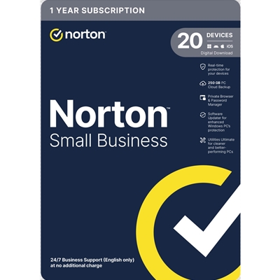 Norton Small Business, Antivirus Software, 20 Devices, 1-year Subscription, Includes 250GB of Cloud Storage, Dark Web Monitoring, Private Browser, 24/7 Business Support, Activation Code by email - ESD - Image 2