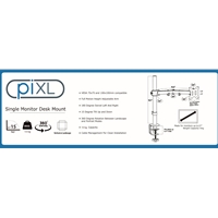 piXL Desk-Mounted Fully-Adjustable Single Monitor Arm for Screens up to 32 inch with VESA Mount & Built-In Cable Management - Image 5
