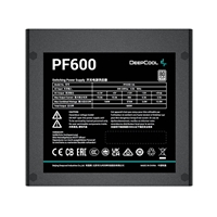 DeepCool PF600 600W PSU, 120mm Silent Hydraulic Bearing Fan, 80 PLUS White, Non Modular, UK Plug, Flat Black Cables, Efficient & Affordable - Image 5