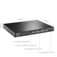 TP-Link JetStream TL-SG3428MP 28-Port Metal Gigabit L2+ Managed Switch with 24-Port PoE+ (384W) - Image 4