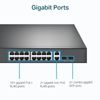 TP-Link TL-SG1218MP 18-Port Metal Gigabit Rackmount PoE Switch with 16 PoE+ (250W) - Image 8