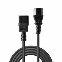 Lindy 30331 2m IEC C14 (Kettle) To IEC C13 (Kettle) Mains Extension Cable - Black, Perfect for use in Offices, Control Rooms, Digital Signage and Home Theatre Setups - Image 4