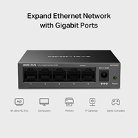 Mercusys MS105GS 5 Port Gigabit Ethernet Network Switch Steel Case - Image 8