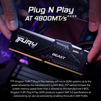 Kingston FURY Beast KF560C36BBE2AK2-32 32GB (2x 16GB) DIMM System Memory, 6000MHz, DDR5, CL36, Black, RGB, Intel XMP, AMD EXPO - Image 4
