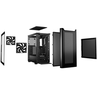be quiet! BGW74 Pure Base 501 Airflow Window Mid Tower Gaming Case, 1 x USB Type-C / 2 x USB 3.0, Sleek Front Panel and Airflow Cover, Water Cooling Ready, 2 x Pre-Installed Pure Wings 3 140mm Fans, ATX / M-ATX / Mini-ITX Compatible - Image 6